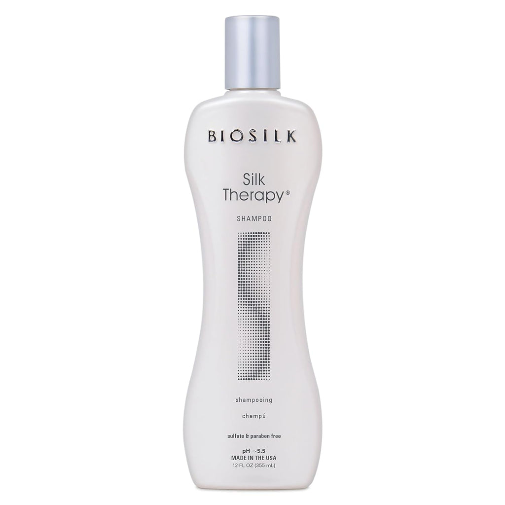 Silk Therapy Shampoo, Gentle Hair Cleanser Delivers Healthy & Shiny Hair, Great for All Hair Types, Sulfate, Paraben, & Cruelty-Free, 12 Oz