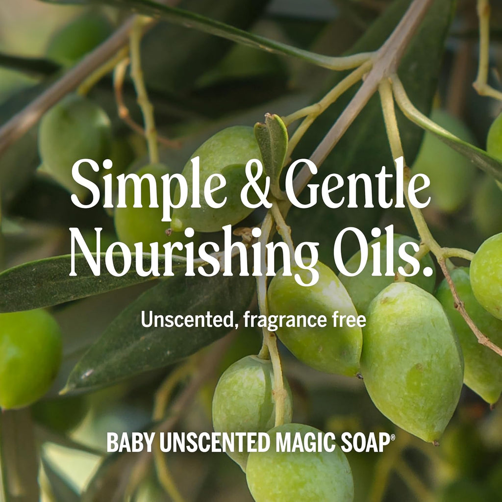 Pure Castile Liquid Soap - Made with Regenerative Organic Certified Oils - 18-In-1 Uses for Face, Body, Hand - Gentle on Baby & Sensitive Skin - All Natural Body Wash - Unscented,32Oz