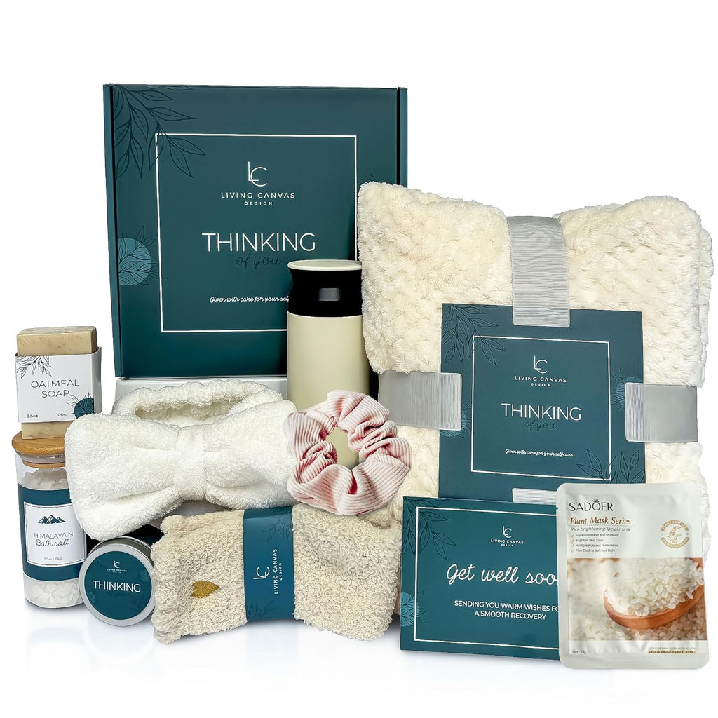 Valentine’S Day Gifts for Her – 11-Piece Women’S Self Care Spa Gift Basket with Blanket, Bath Salts & Oatmeal Soap, Romantic Get Well & Inspirational Gift for Girlfriend, Wife, Mom