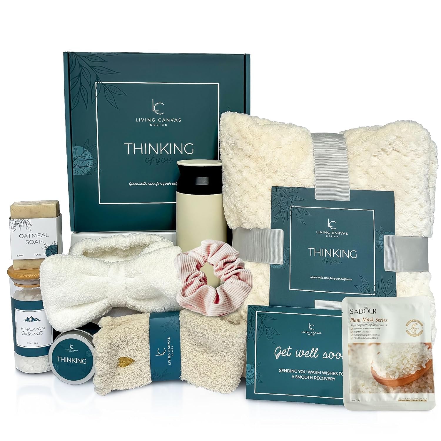 Valentine’S Day Gifts for Her – 11-Piece Women’S Self Care Spa Gift Basket with Blanket, Bath Salts & Oatmeal Soap, Romantic Get Well & Inspirational Gift for Girlfriend, Wife, Mom