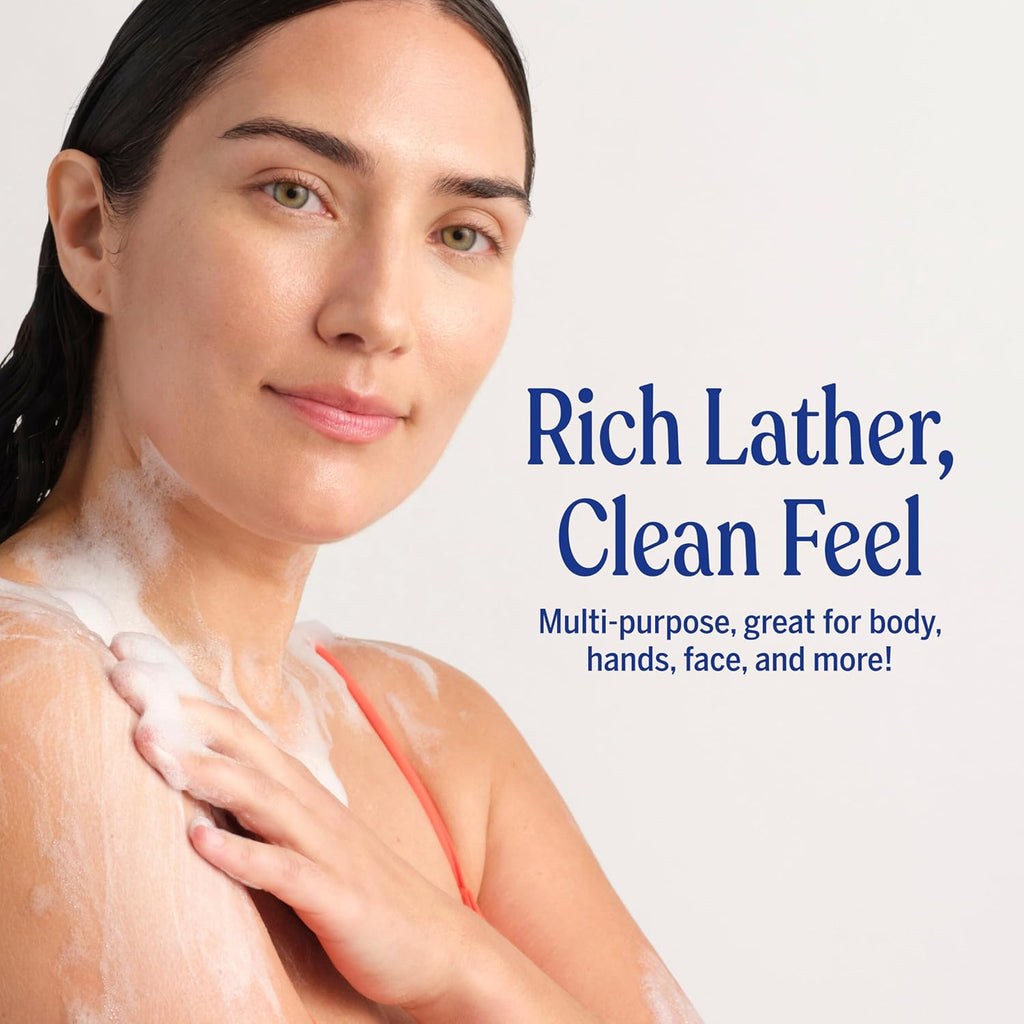 Pure Castile Liquid Soap - Made with Regenerative Organic Certified Oils - 18-In-1 Uses for Face, Body, Hand - Gentle on Baby & Sensitive Skin - All Natural Body Wash - Unscented,32Oz